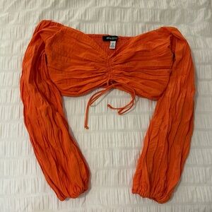 Urban Outfitters Jessina Off-The-Shoulder Orange Blouse size small